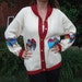 Hot Air Balloon - Vintage Knit Oversized Cardigan Sweater - Women's Medium