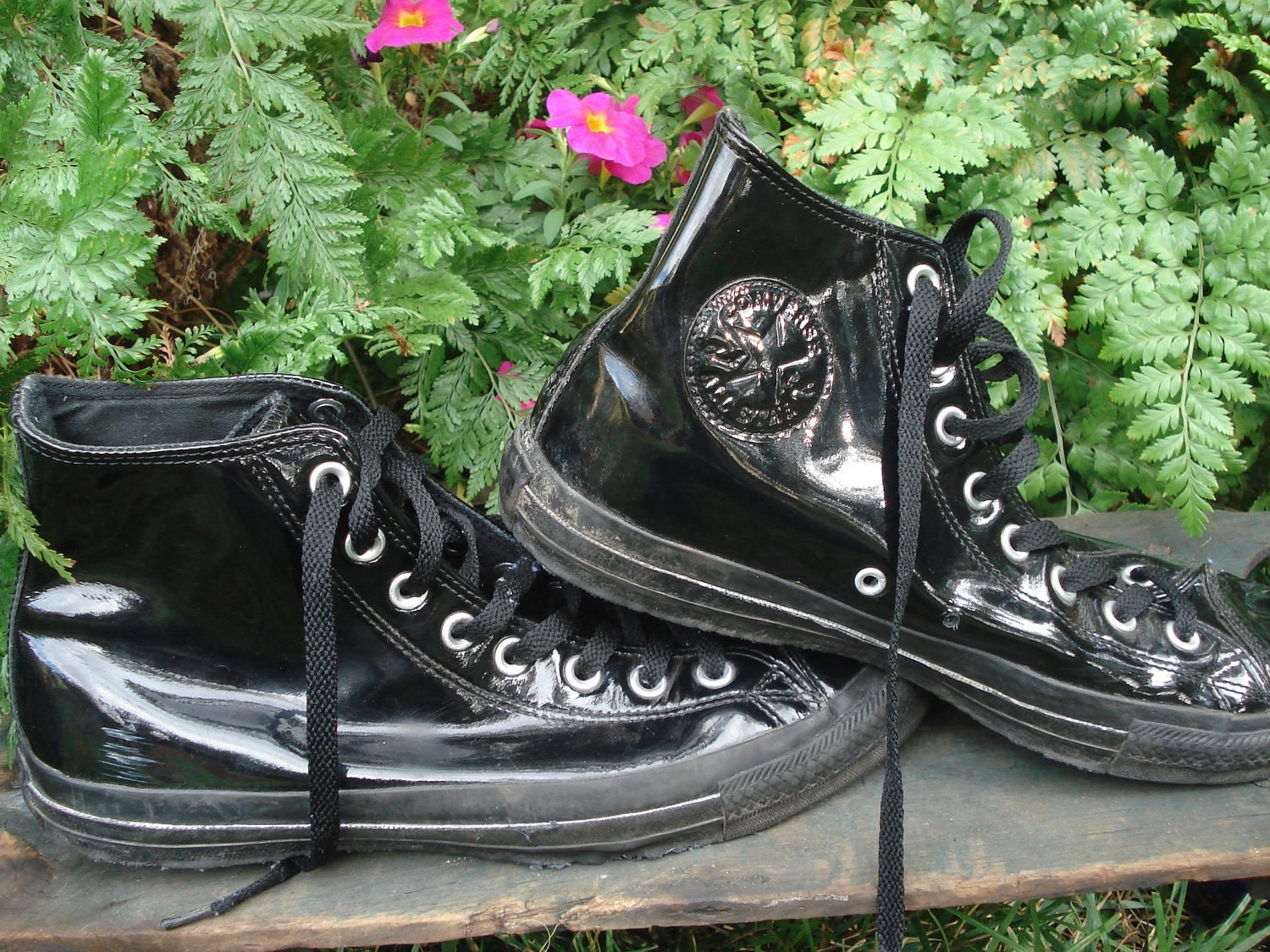 black patent converse high tops