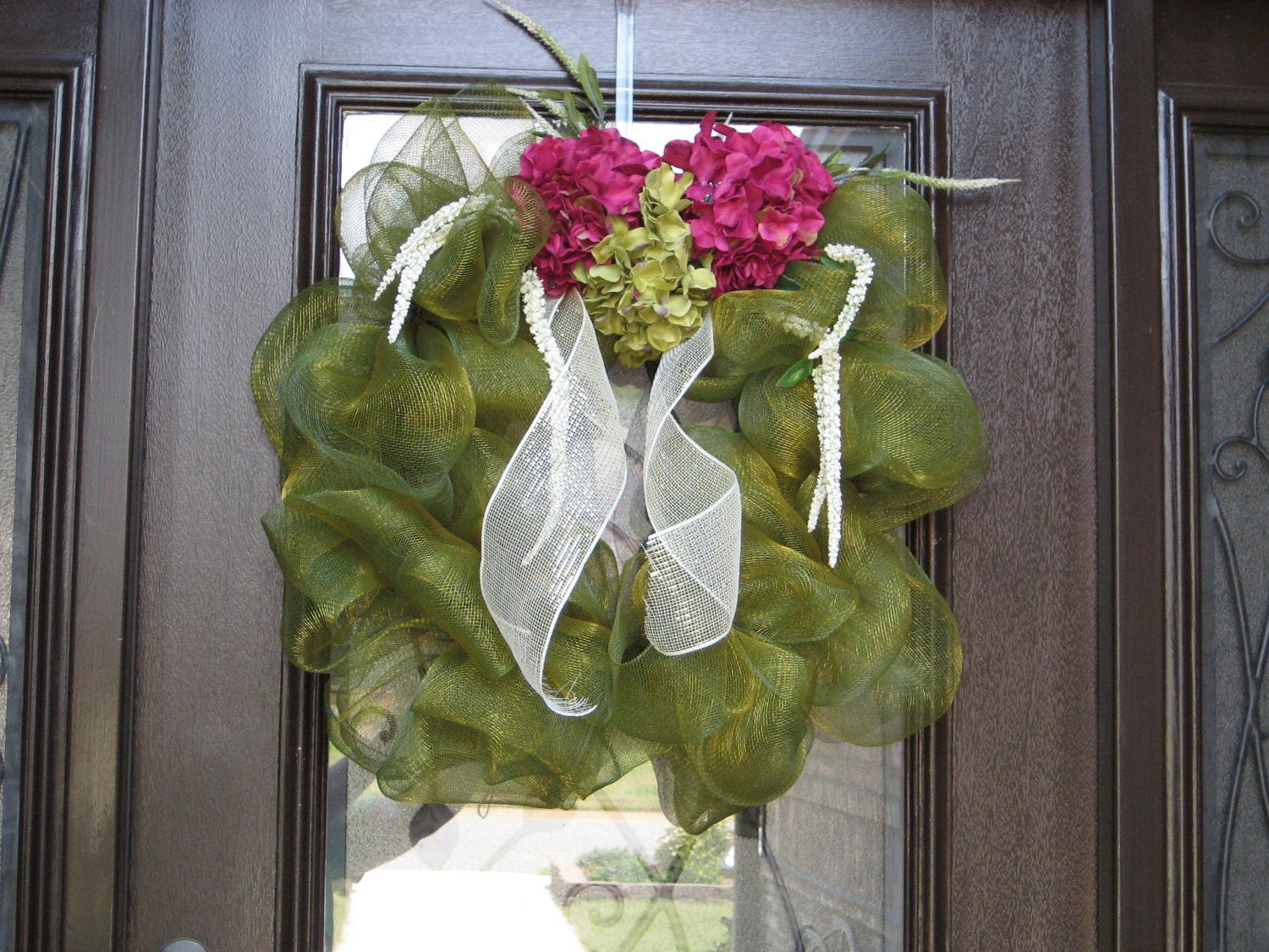 Wreath made out of deco poly mesh with by uniquedesignsbyrenee