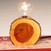 Wood Lamp. Eco-friendly reclaimed wood limb. Natural shades of yellow and brown.