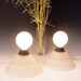 50% OFF SALE 2 Lamps with embossed frosted white glass base, globe bulb. Cool and calming. Set of two. Hi-low dimmer. 95,96