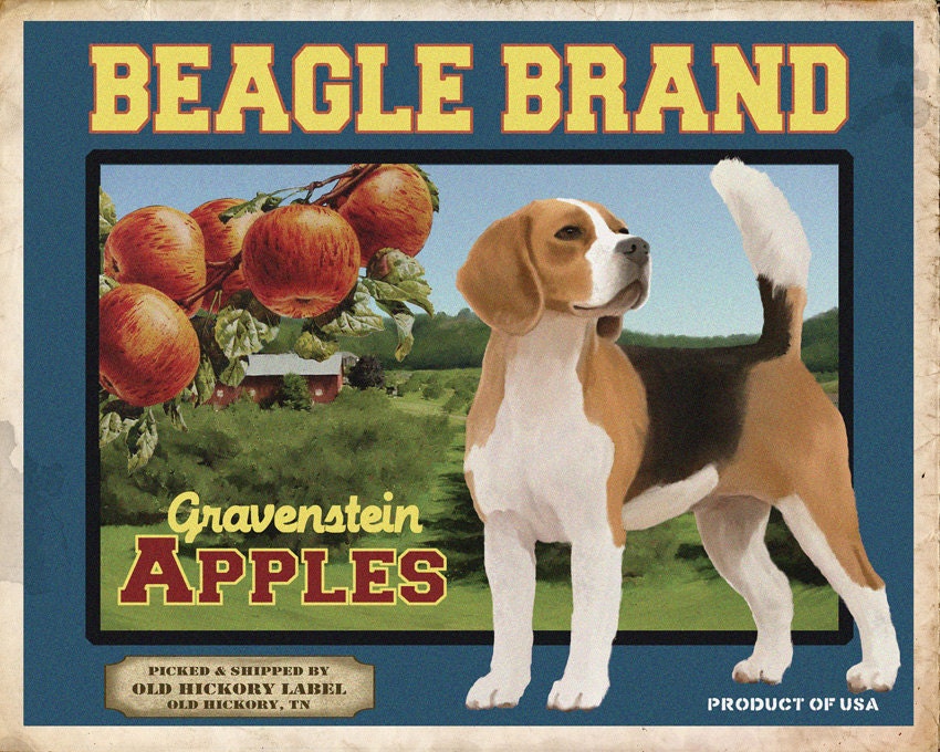 Beagle Small Wooden Crate