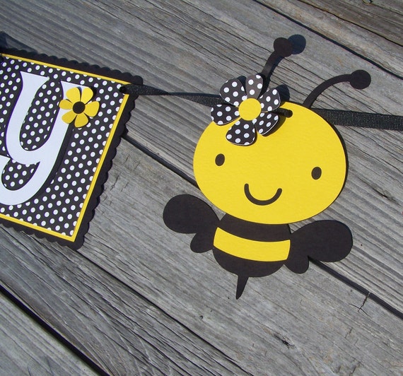 Happy Birthday Bumble Bee Banner By Thebannerbee On Etsy
