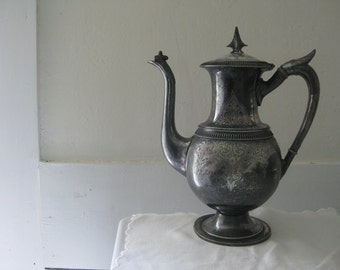 Antique Victorian Triple Plate Coffee Pot