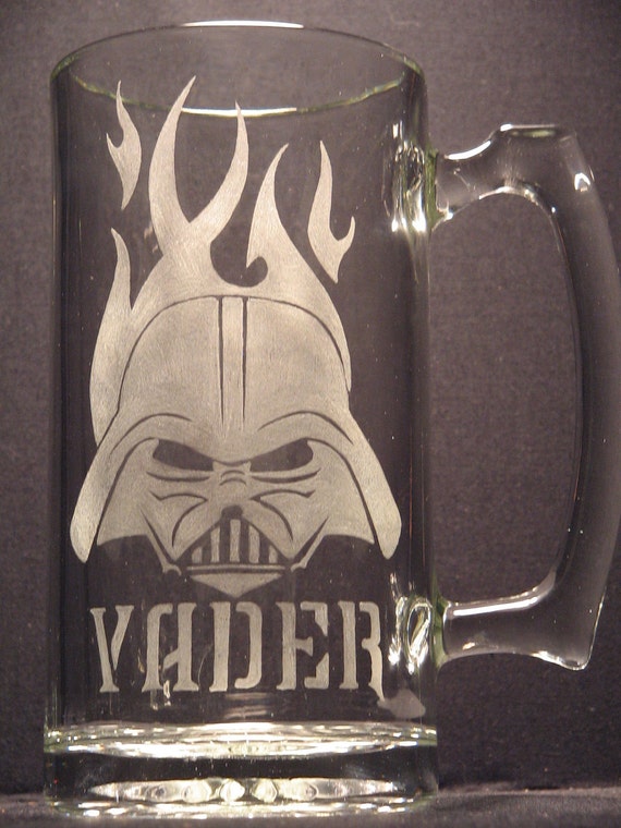 Star Wars Darth Vader inspired Beer Mug Engraved Glass
