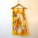 Vintage Silk Scarf / Summer Scarf / Yellow Floral Large Square