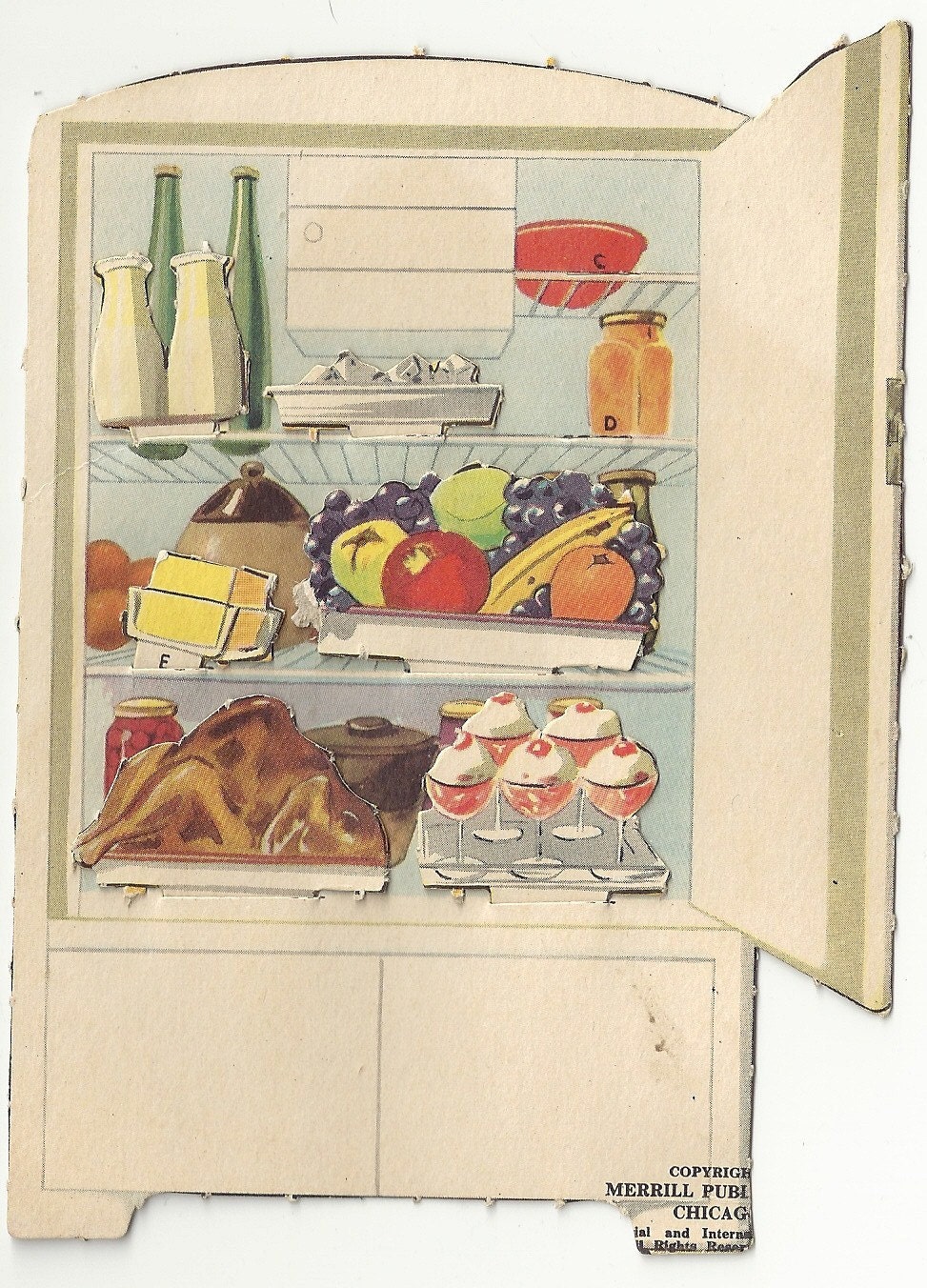 Paper Cut Outs Refrigerator and Stove Vintage Paper Doll