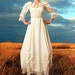 1970s Ivory Prairie Maxidress // California Vintage Wedding // size Small XS // Ruffles and Lace // Country Sweet