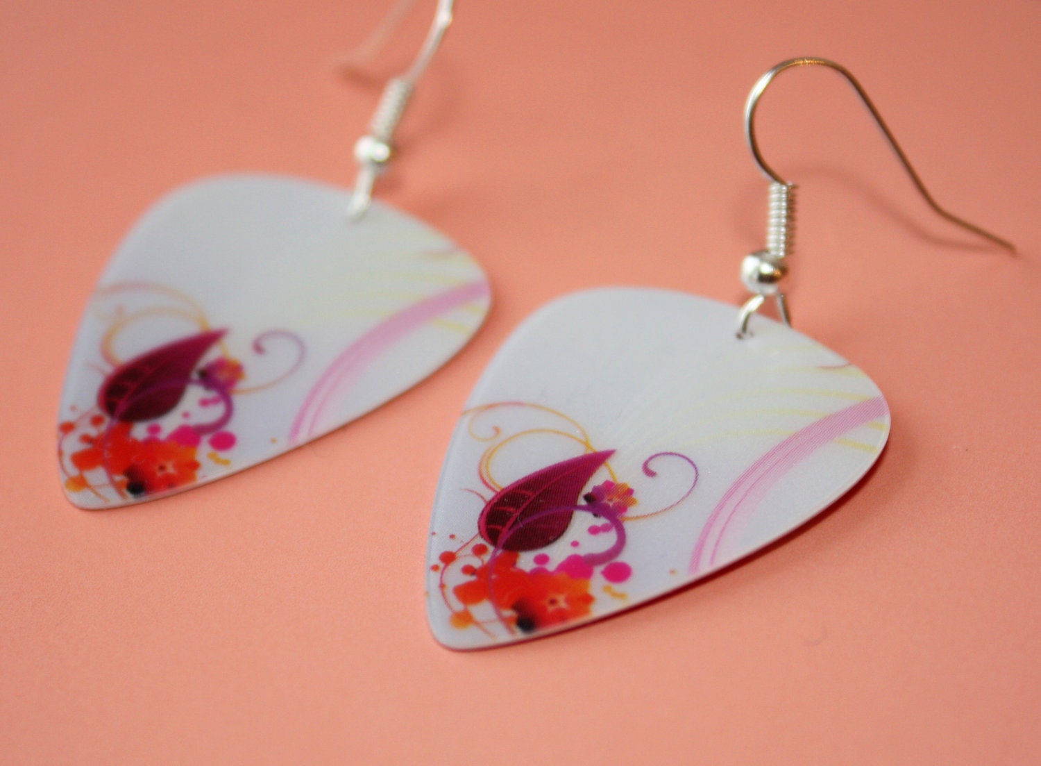 Upcycled Jewellery Guitar Pick Earrings Handmade From Gift
