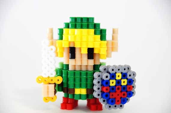 Items similar to Legend of Zelda Link Perler Beads 3d figure on Etsy