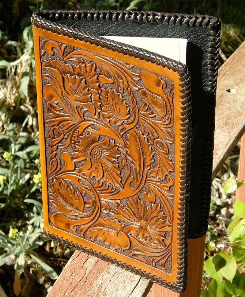 Northwest Style Carved Leather Notepad