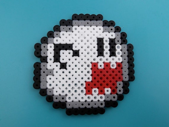 Boo Super Mario Bros Pixelated Perler Bead Sprite by warpwhistle