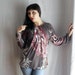 RESERVED - Brown pink tshirt tunic womens long sleeved tshirt in jersey