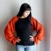 RESERVED - Orange pumpkin wool shrug - wool knitting shrug one size shrug womens clothes