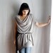 Light grey tunic dress loose fitting dress in wool jersey - womens dress