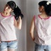 Flowery pink camisole tank top - Sizes from XS to XL - Spring fashion
