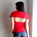 Hot red jersey top with open back - One of a kind