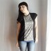 Black tshirt short sleeved - lace tshirt jersey top womens blouse