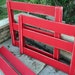 Vintage Red Twin Bed Headboard, Footboard and Siderails by Foo Foo La La