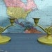 Vintage Chic Hand Painted Candle Holders In Olive By Foo Foo La La
