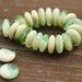 Czech Glass Beads - Ivory beige and Olive green Spacers - 9mm - 25Pc - 0310