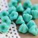 Baby Bell czech glass beads - Turquiose green czech flowers - 4x6mm - 30PC - 0206