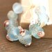 Etched lampwork beads set Seaglass look aqua blue organics - sra - beach, shells, nautical