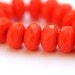 Czech beads, glass coral spacers - orange donut beads - 4x7mm - 25 Pc - 041