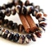 Czech glass beads, spacers in brown, beige, mix - 4x7mm - 25Pc - 0212