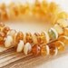 Amber czech glass beads mix, Gemstone cut honey yellow spacers rondels - 5x3mm - 50Pc - 0189