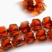 Czech glass Cathedral beads Golden Amber topaz, brown - 8mm - 12Pc - 0096