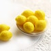 Yellow Lemon shaped Czech Glass beads - fresh, for kids, fruit, bright, top drilled, juicy - 14x10mm - 8Pc - 0762
