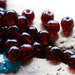 4mm druk dark red spacer beads czech glass - round, small - approx.100Pc - 0331