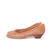 Peep Toe Basket Weave Kitten Heel Shoes Boho Honey Brown size 8