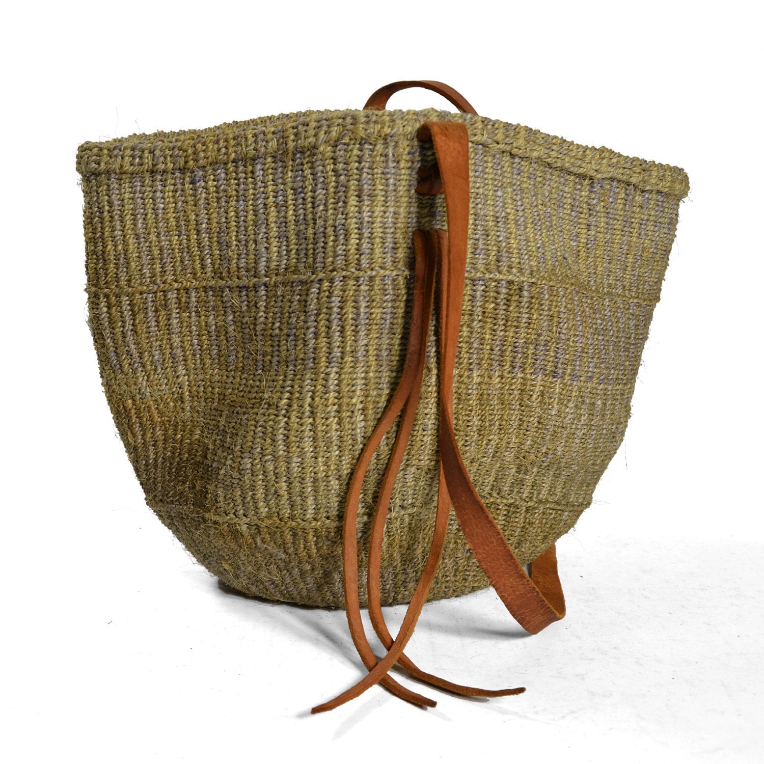 Large Sisal Bag / Woven Straw Purse with by wildrabbitvintage