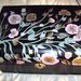 Handpainted Floral Design Wooden Large Treasure Chest / Keepsake Chest / Black Home Decor