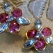 Vintage AVON Goldtone Earrings Pierced Pink and Clear Crystal Floral Stud Spring Jewelry