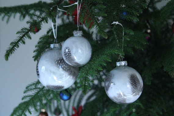 black white feather glass christmas ornaments set of by black white feather glass christmas ornaments set of by