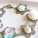 Vintage Style Floral Bracelet ... floral cabochon linked bracelet
