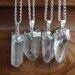 Silver Dipped Quartz Crystal Point Necklace