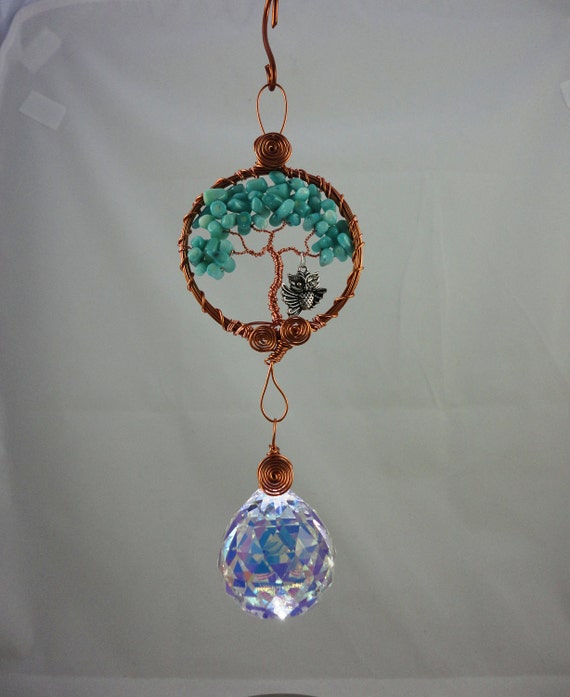 Tree of life crystal prism suncatcher Large 40mm AB crystal