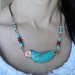 Purification and Healing Genuine Turquoise with wire wrapped Howlite pendant, Vegan, Meditation yoga necklace, Reiki charged, free shipping