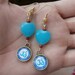 Serenity Om earrings with Jade hearts and Goldstone, Handmade double sided charms & Raw Brass, Reiki charged and cleansed, free shipping