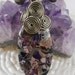 Meditation Variscite with Pyrite semi gemstone, wire wrapped Necklace pendant, Reiki charged, free shipping