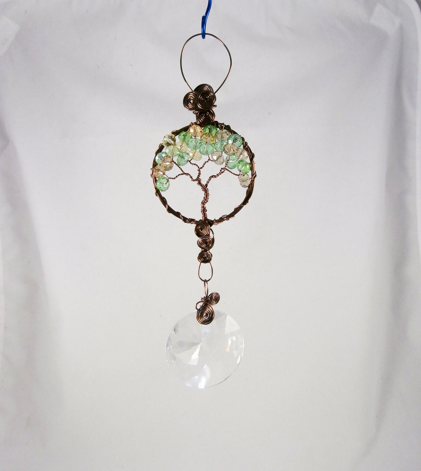 Tree of life crystal suncatcher with Large 45mm prism and