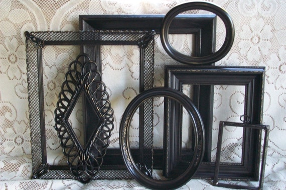 shabby chic black picture frames set vintage frame shabby chic black picture frames set vintage frame