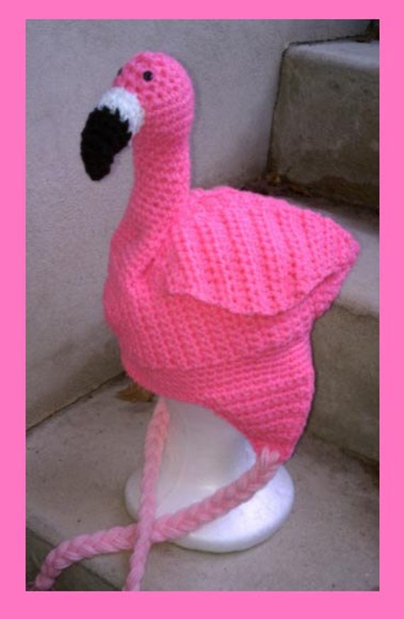 Items similar to Crochet pattern, Pink Flamingo Hat, permission to sell