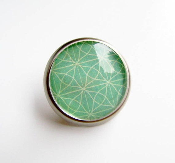 Mint Drawer Knob Pull Glass Metal