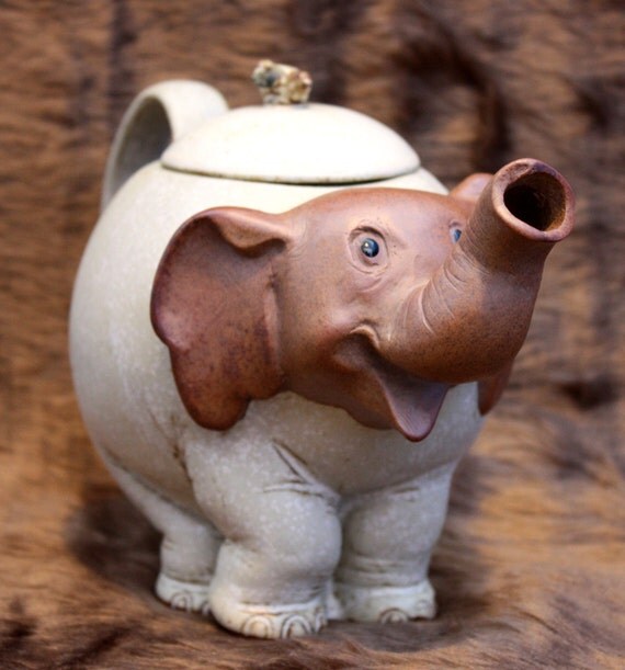 Lovely Happy Elephants Porcelain Tea Set