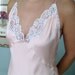 Vintage Dior Nightgown, Pastel Peach & White, Elegant Lace, Sz Medium VERY EXCELLENT